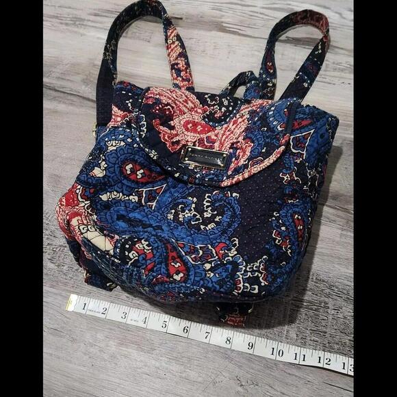 Tommy Hilfiger Backpack Small Bookbag Paisley Blue Red - Picture 3 of 7